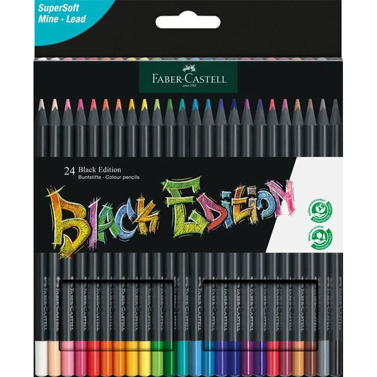 Caja de lápices de 24 colores black edition Faber-Castell