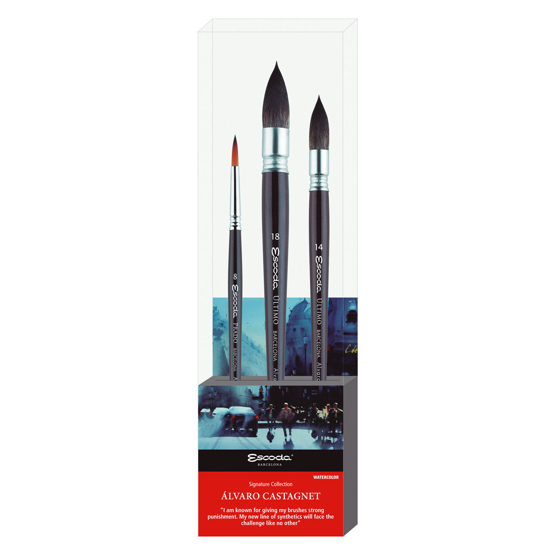 Set de 3 pinceles Escoda acuarela Alvaro Castagnet