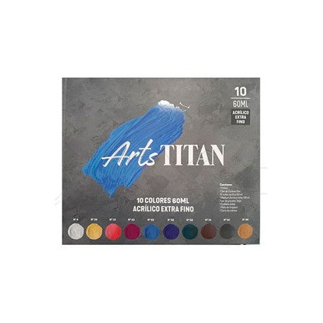 Maletín de Madera de Acrílico Extrafino 10 Tubos TITAN Arts