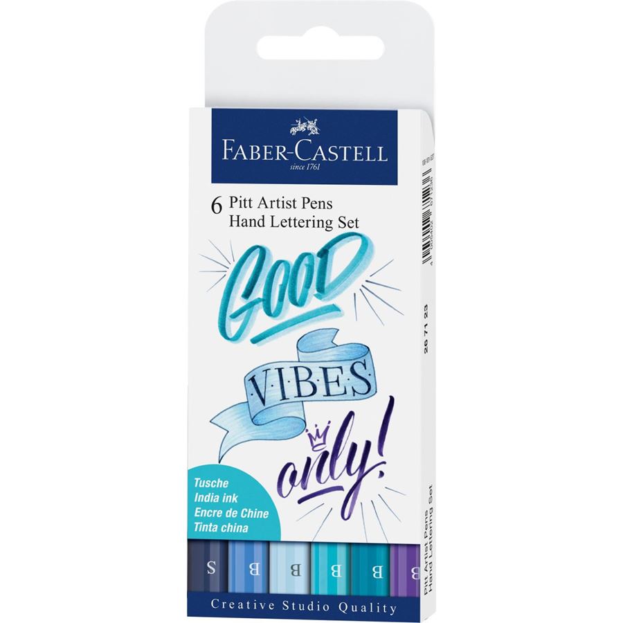 Rotuladores Pitt Artist - Faber-Castell- Set Lettering tonos azules
