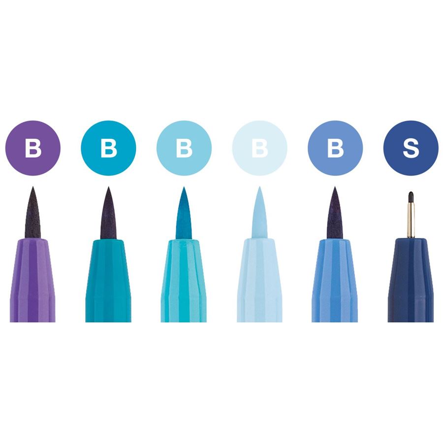 Rotuladores Pitt Artist - Faber-Castell- Set Lettering tonos azules