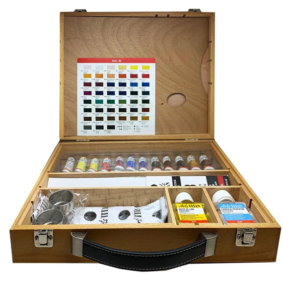 Maletín de Madera Óleo 12 tubos 20ml TITAN Arts GOYA