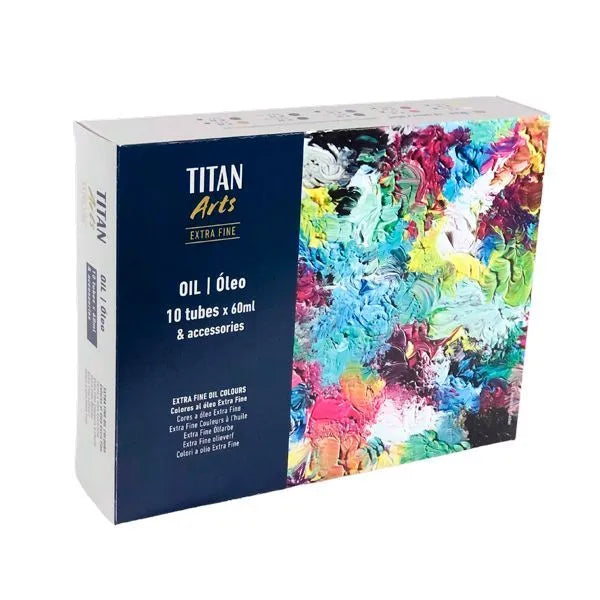 Maletín de Madera Óleo Extra Fino 10 tubos 60ml TITAN Arts