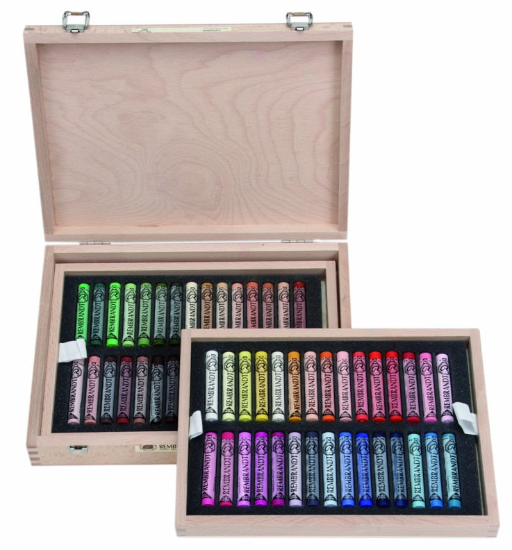 Pasteles Rembrandt - Caja de madera con 60 barras enteras