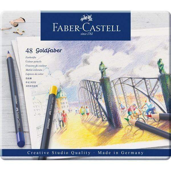 Lápices de color Faber-Castell caja blanca metal goldfaber