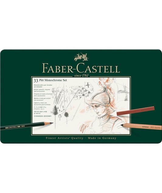 Lápices de dibujo Faber Pitt Monochrome 33 piezas Faber-Castell