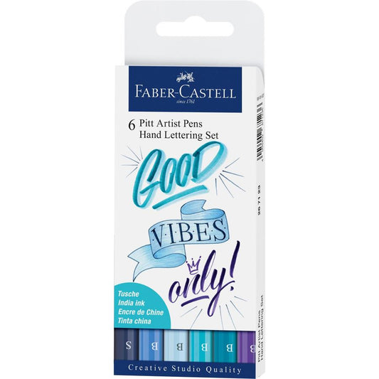 Set Lettering tonos azules Pitt Artist Faber-Castell
